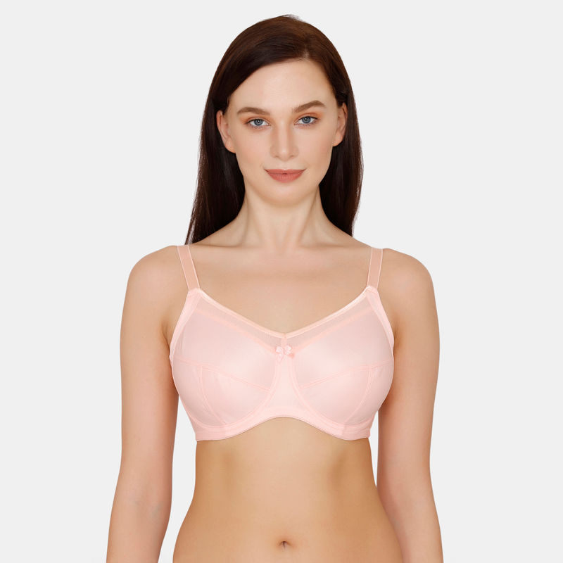 Zivame Double Layer Wi Full Coverage Supper Support Bra - Impatience - Pink (36DD)