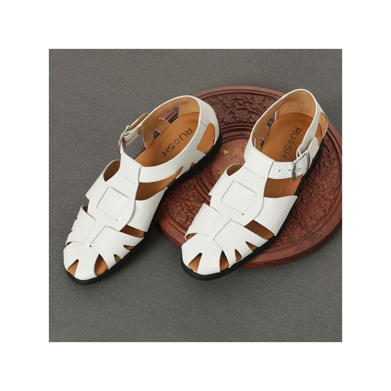 Ruosh The Andy White Men Casual Sandals (EURO 43)