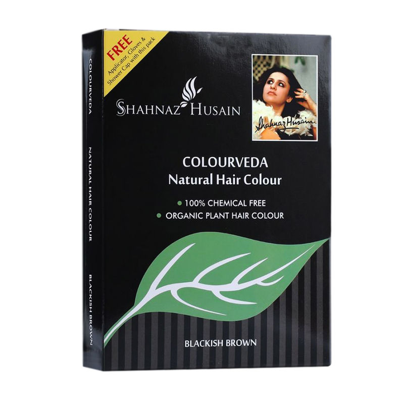 Shahnaz Husain Colourveda Natural hair Colour Blackish Brown + Free  Applicator- Gloves & Shower Cap With This Pack: Buy Shahnaz Husain  Colourveda Natural hair Colour Blackish Brown + Free Applicator- Gloves &