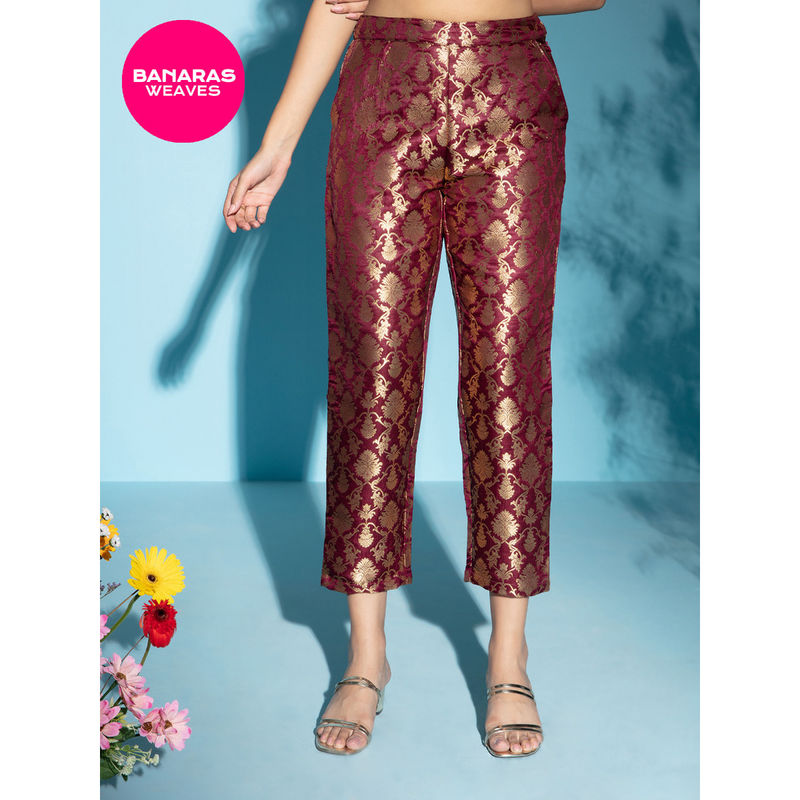 Gajra Gang Banaras Gold Brocade Slim Pant: Buy Gajra Gang Banaras Gold Brocade  Slim Pant Online at Best Price in India | Nykaa