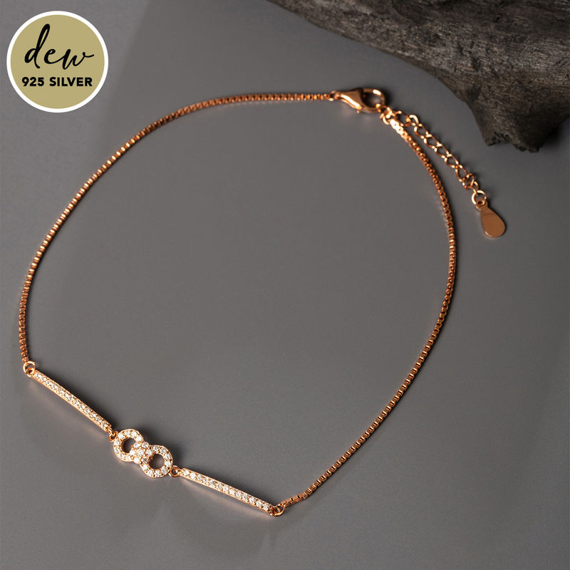 Buy Dew by PB Elegant Rose Gold Infinity Anklet Online