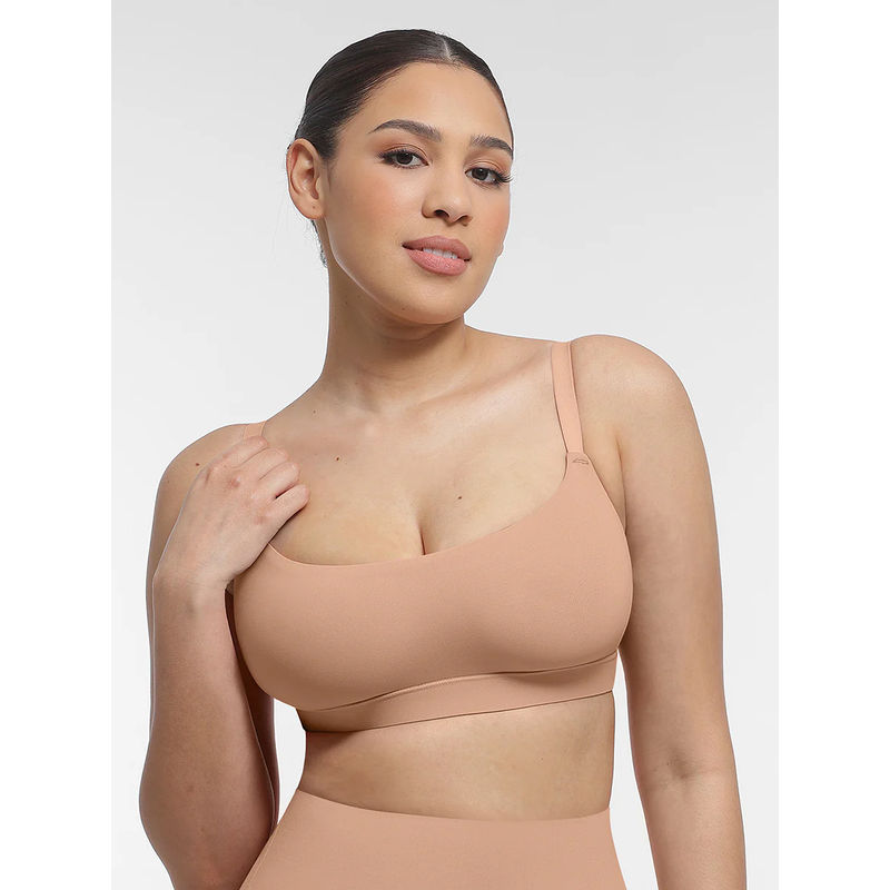 Shop The Edit Beige Solid Regular Fit Bra (L)