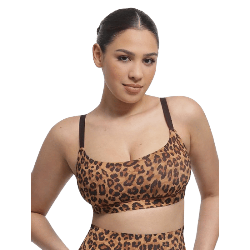 Shop The Edit Brown Animal Print Regular Fit Bra (2XL)