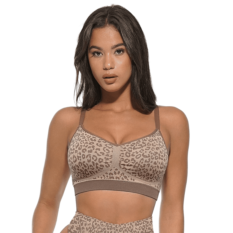 Shop The Edit Beige Animal Print Regular Fit Bra (3XL)