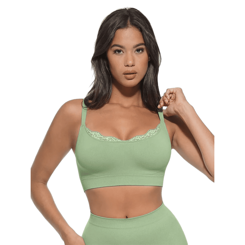 Shop The Edit Green Solid Regular Fit Bra (3XL)