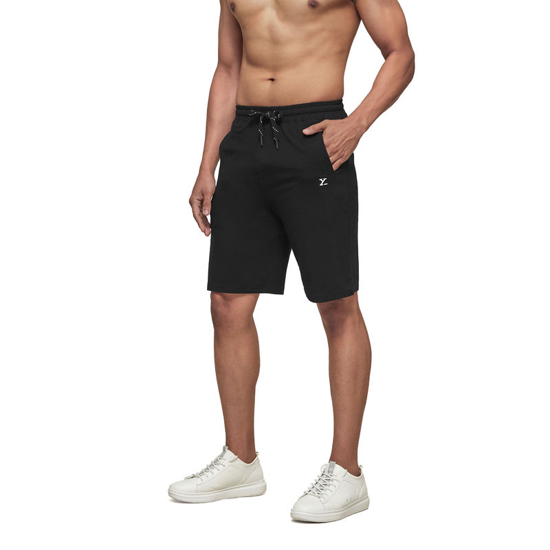 XYXX Men's Cotton Modal Solid Ace Lounge Shorts - Black (L)