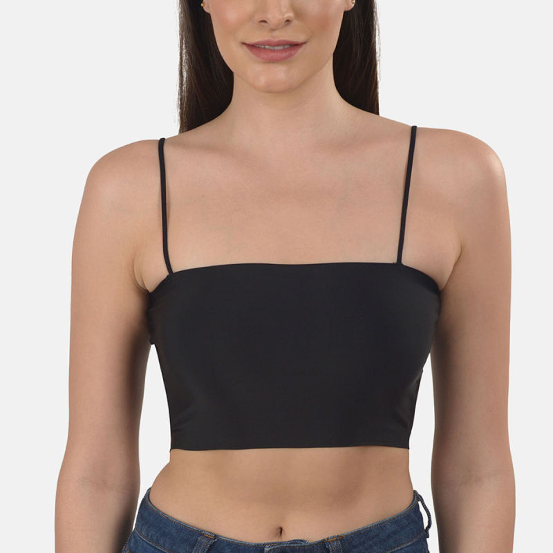 Mod & Shy Solid Lightly Padded Seamless Bralette Bra - Black (32B)