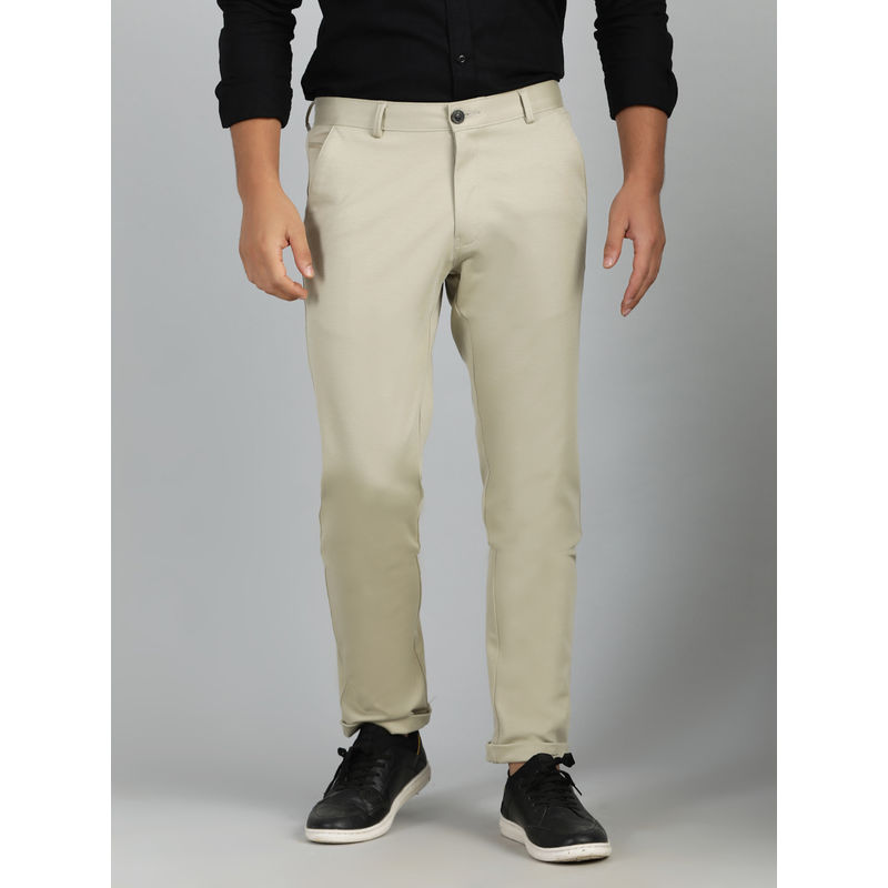 JB Studio Pista Cream Blended Club Wear Trouser (34)