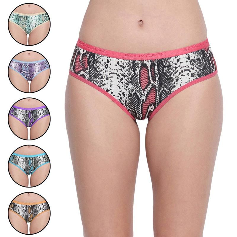BODYCARE Pack of 6 Premium Printed Hipster Briefs - Multi-Color (M)