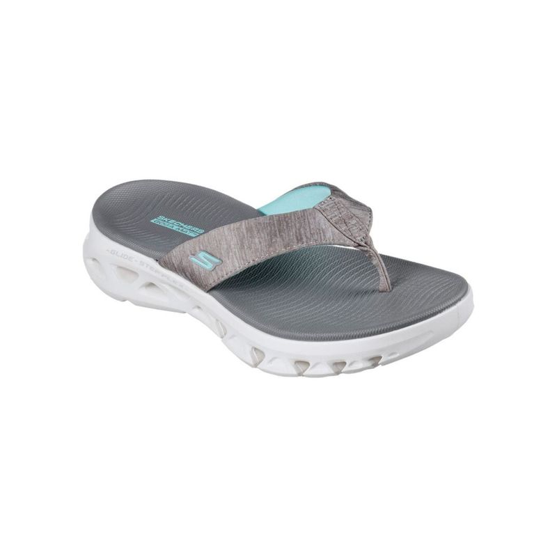 SKECHERS GO GLIDE STEP FLEX ASCEND Grey GoWalk Flip Flops UK 2