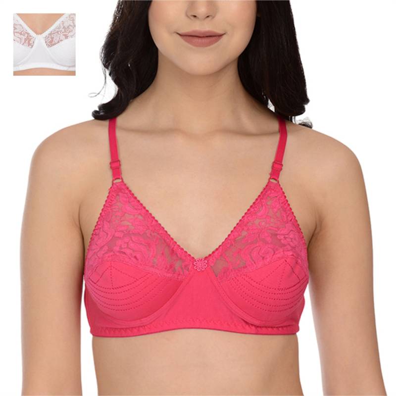 Mod & Shy Pack Of 2 Non-Padded Non Wired Basic Bra - Multi-Color (32B)