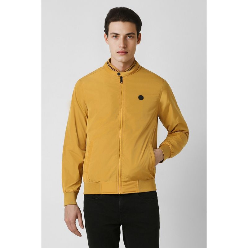 Van Heusen Men Yellow Solid Casual Jacket (S)