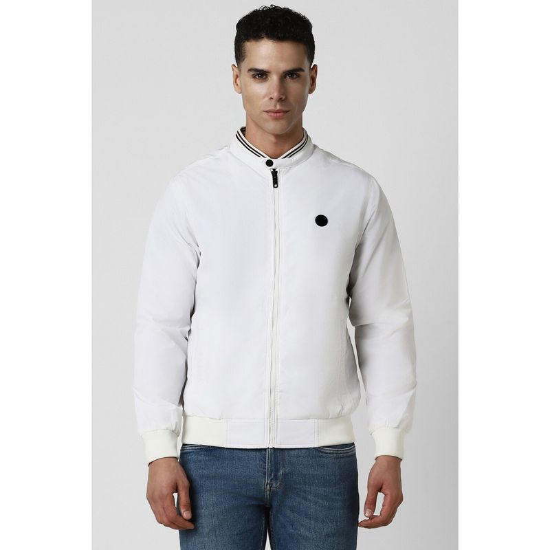 Van Heusen Men White Solid Casual Jacket (XL)