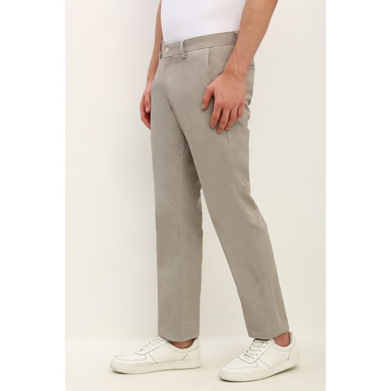 Allen Solly Men Grey Regular Fit Textured Casual Trousers (32)