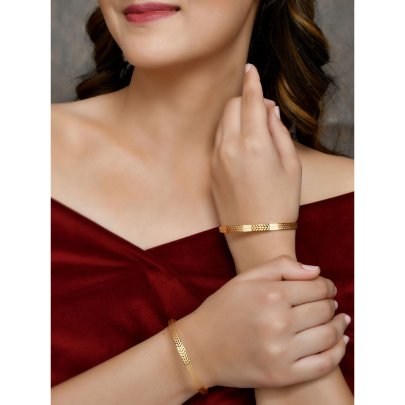 Shoshaa Gold Plated Handcrafted Bangles (Pack of 2) (2.4)