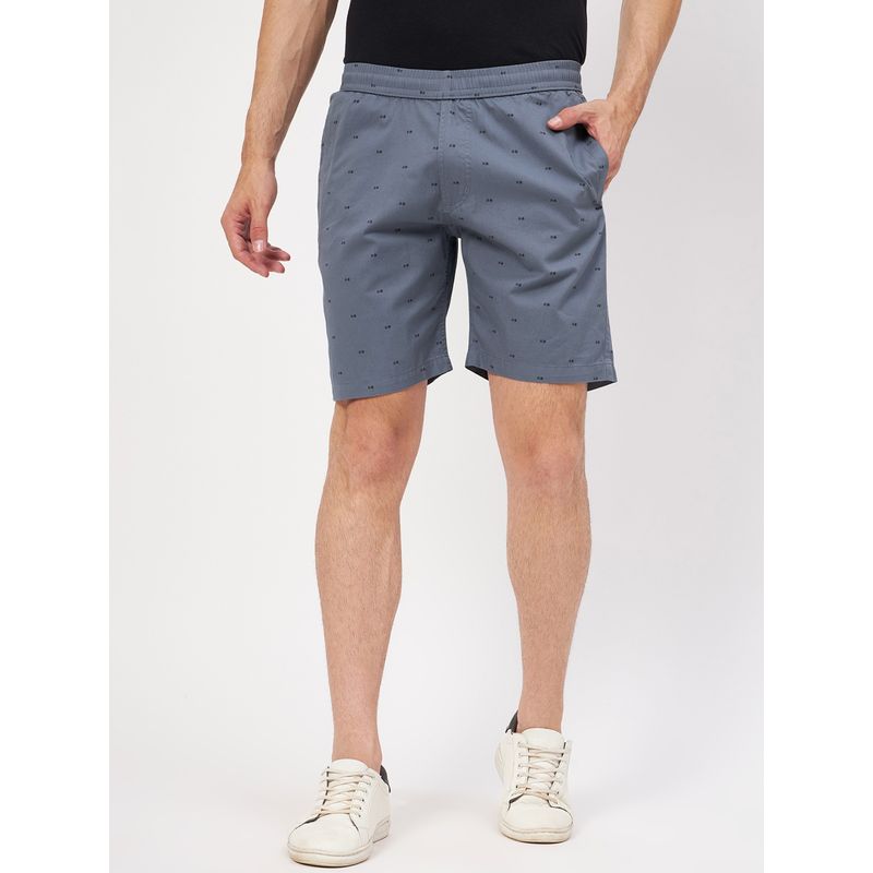 Okane Mens Blue Printed Summer Shorts (XL)