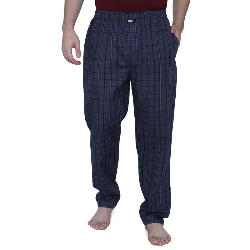 RENZ Super Combed Cotton Carbon Finish Twill Checks Pyjama (M)