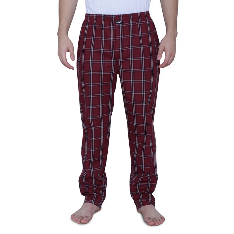 RENZ Super Combed Cotton Carbon Finish Twill Checks Pyjama (XL)