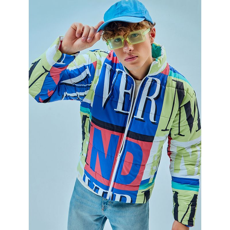 Bewakoof Men's Multicolor Bateaop Color Bloack Oversized Puffer Jacket (XL)