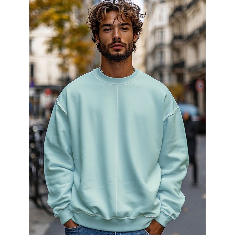 Bewakoof Men's Green Oversized Sweatshirt (M)