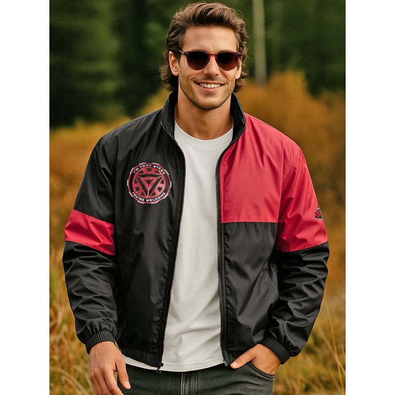 Bewakoof Men'S Black Colour Block Oversized Jacket (M)