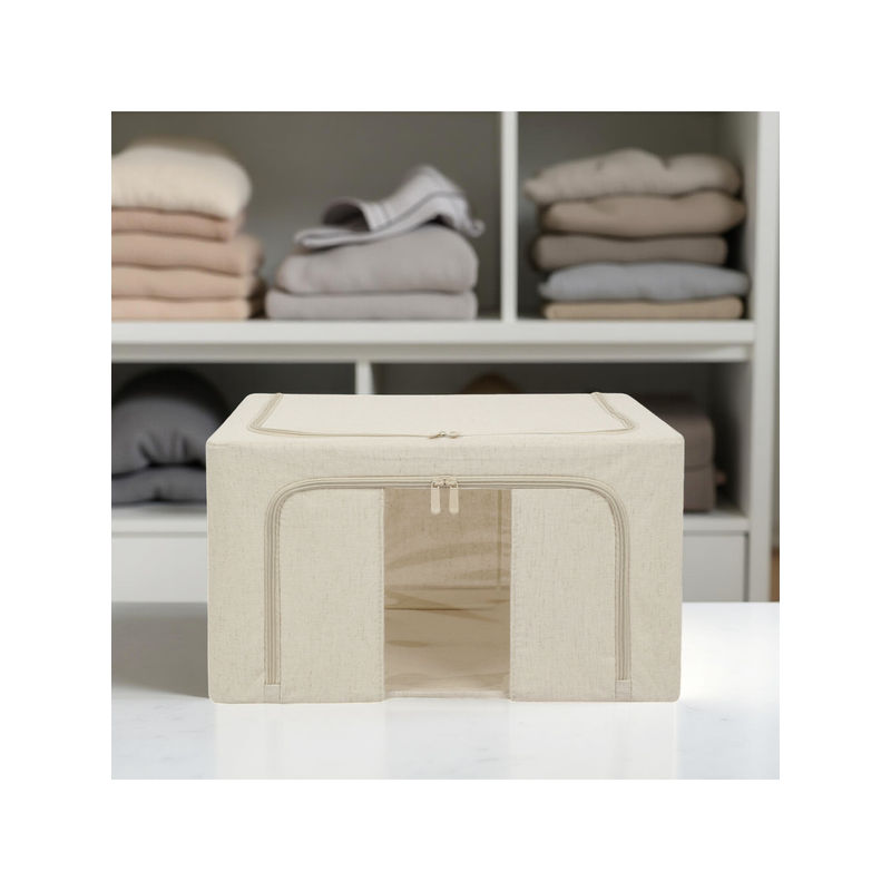 STOR Beige Collapsible Cotton Storage Bin (36L)