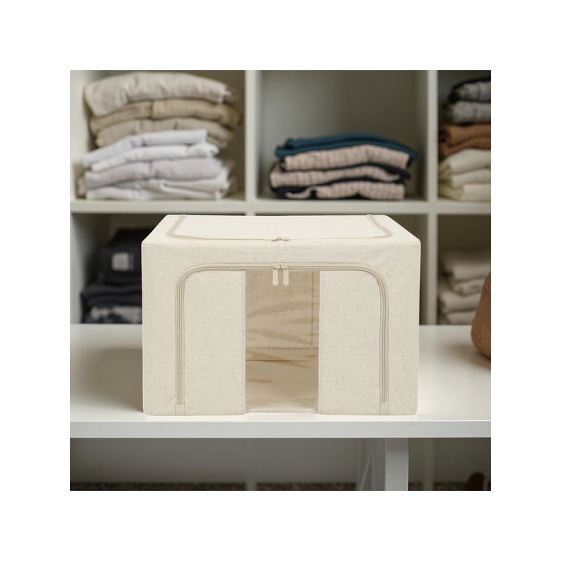 STOR Beige Collapsible Cotton Storage Bin (66L)