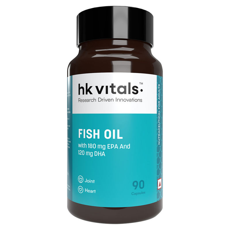 HealthKart HK Vitals Fish Oil Capsules 1000mg Omega3 with 180mg EPA and 120mg DHA