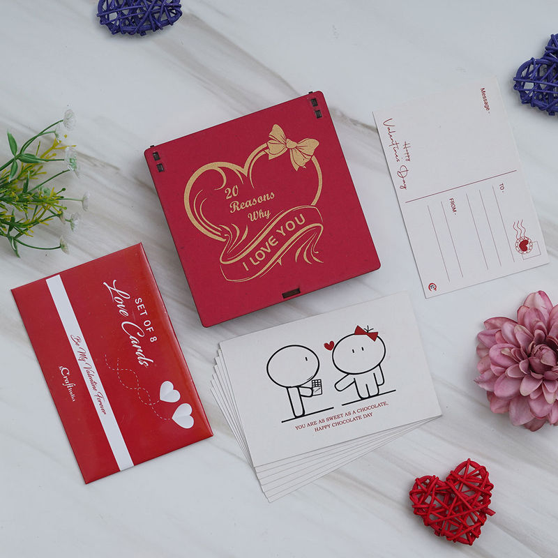 Buy eCraftIndia Valentine Combo of Set of 8 Love Post Cards Gift Cards