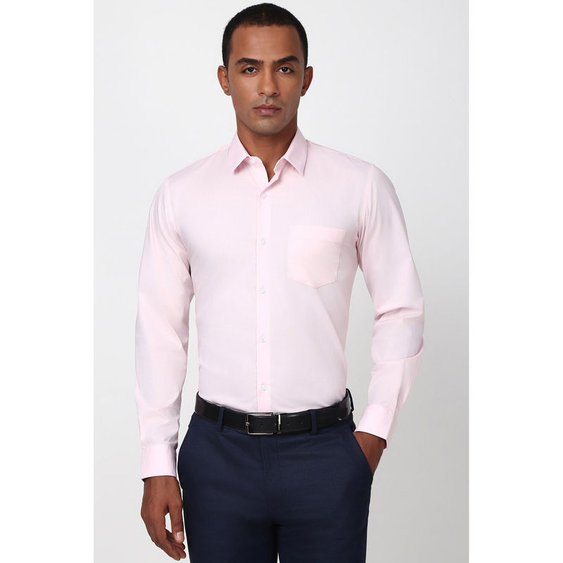 Peter England Men Pink Slim Fit Solid Formal Shirt (40)