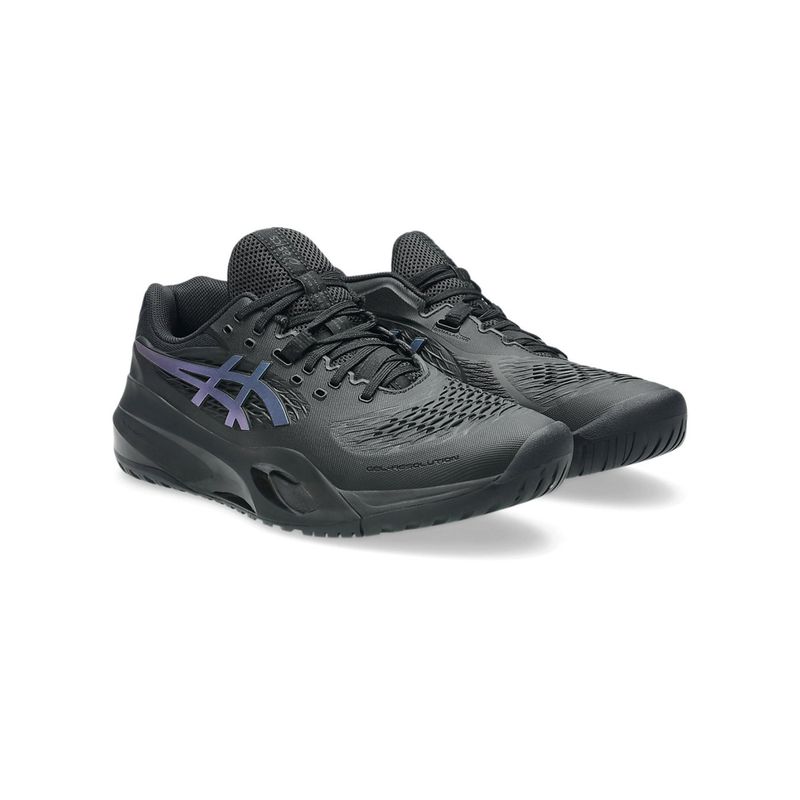 ASICS GEL-RESOLUTION X NIGHT Mens Black Prism Blue Tennis Shoes (UK 6)