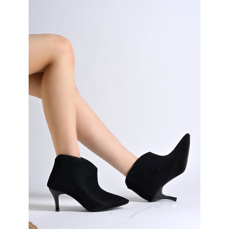 HVNLY by Shoetopia Black Pencil Casual Boots (EURO 36)