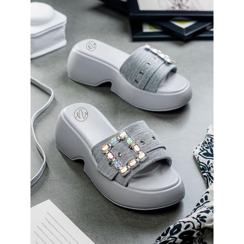 NR BY NIDHI RATHI Grey Sandals Heels (EURO 36)