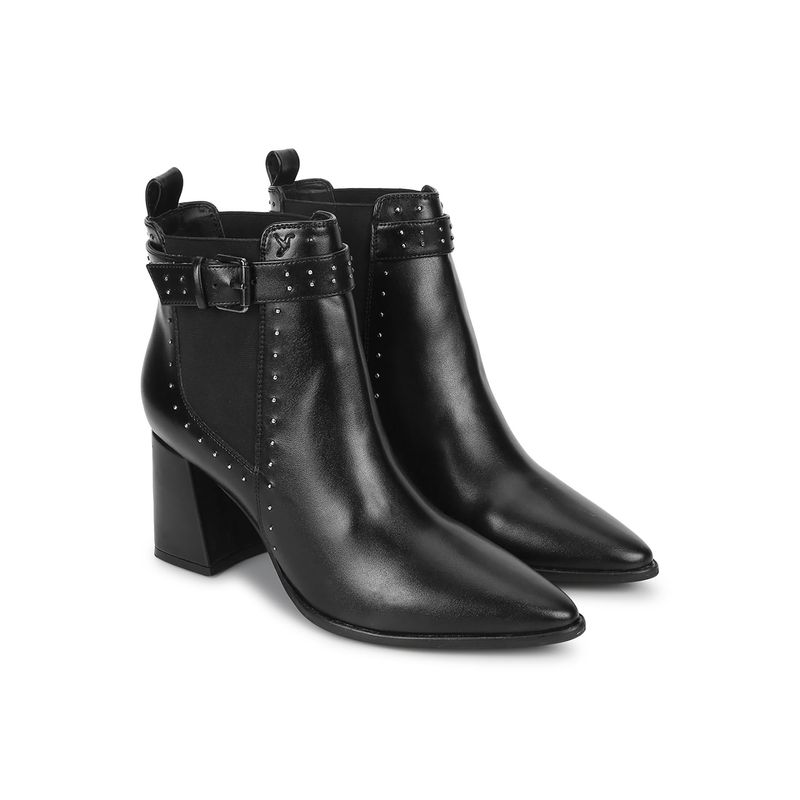Yoho Women High Buckle Boots - Black (UK 5)