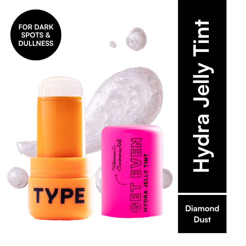 Type Beauty Get Even Glitter Jelly Tint with Vitamin C For Cheeks, Lips and Eyes - Diamond Dust 88