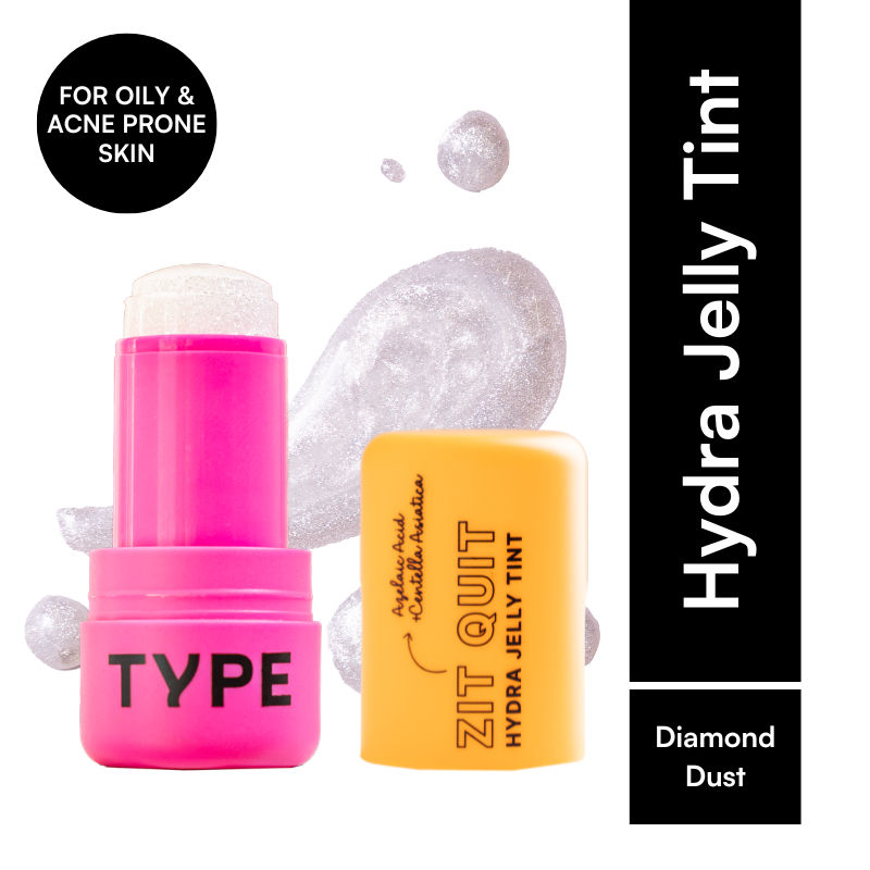 Type Beauty Zit Quit Glitter Jelly Tint, Azelaic Acid For Cheeks, Lips And Eyes - Diamond Dust 88
