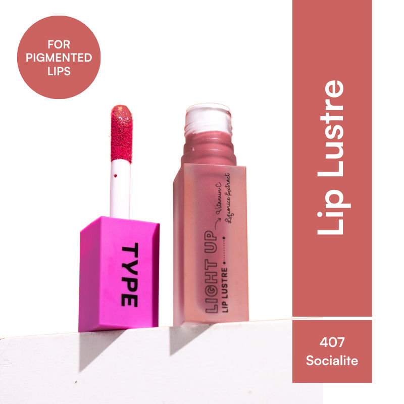 TYPE Beauty Light Up Lip Gloss SPF 35 PA+++ with Vit C for Pigmented Lips - Socialite