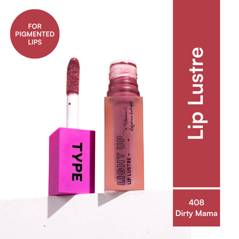 TYPE Beauty Light Up Lip Gloss SPF 35 PA+++ with Vit C for Pigmented Lips - Dirty Mama