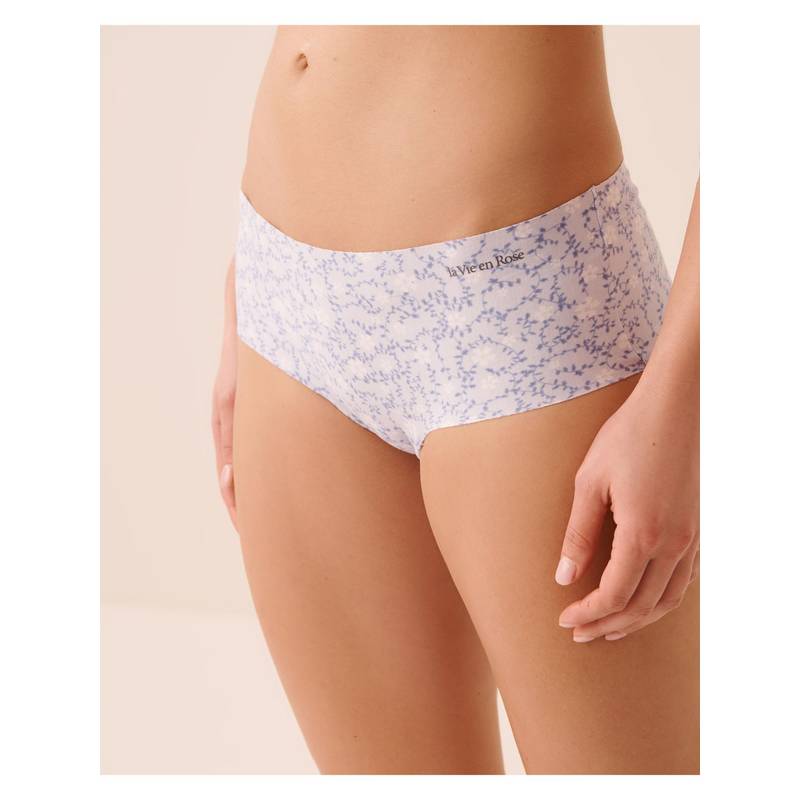 La Vie En Rose Blue Cotton Logo Elastic Band Panty (XL)