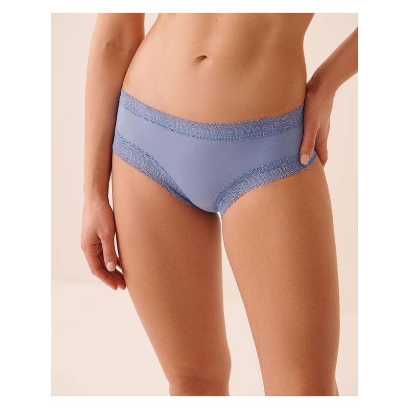 La Vie En Rose Cotton and Logo Elastic Band High Waist Boyshort Panty (L)
