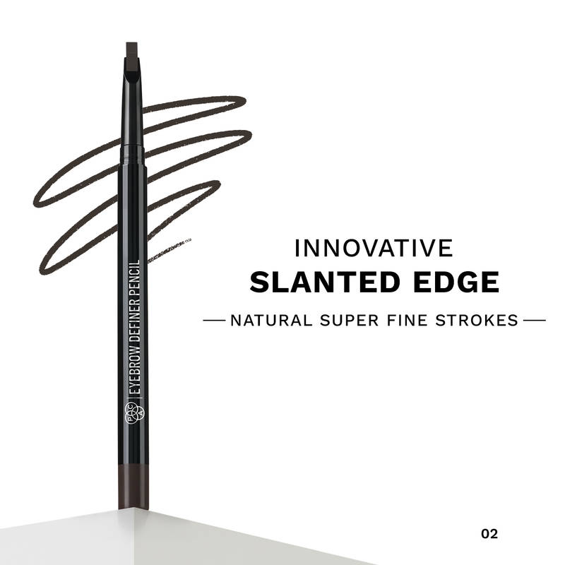 PAC Eyebrow Definer Pencil - 02 - 3 in 1 Pencil, Built in Sharpener, Spoolie, Longwearing Waterproof