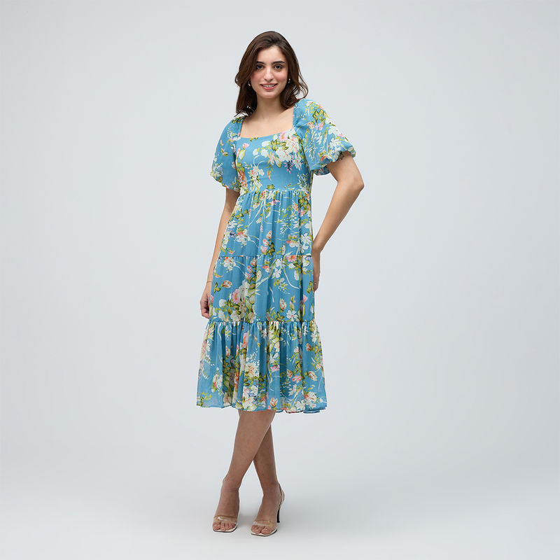 Twenty Dresses By Nykaa Fashion Brighten My Mood Dress - Blue (XL)