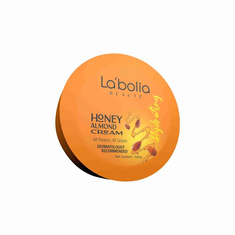 Labolia Beaute Honey Almond Cream, Non-Greasy Daily Moisturizer For Normal, Dry, Sensitive Skin