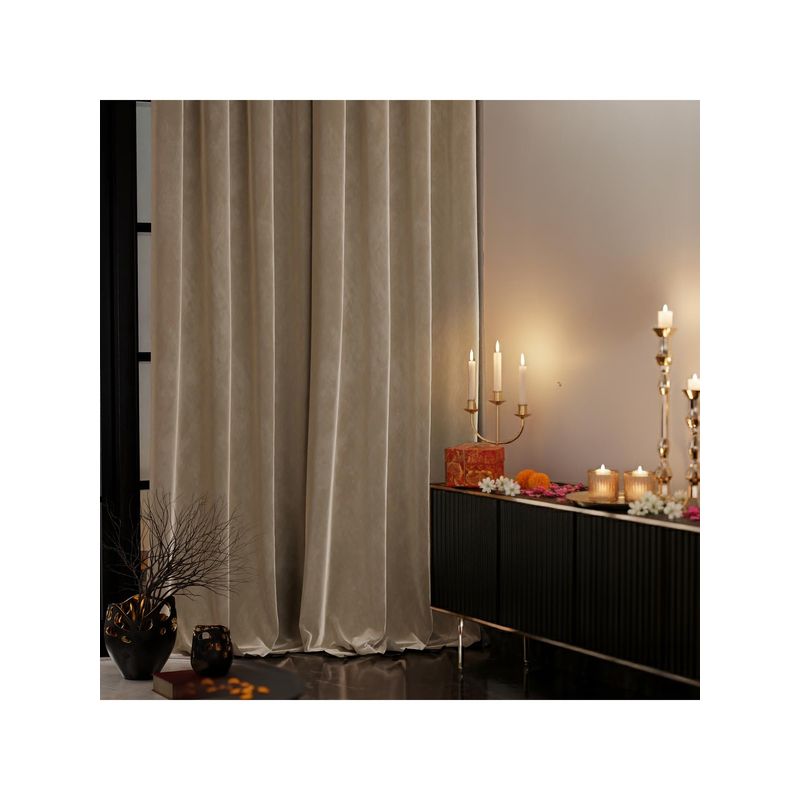 Stoa Paris Velvet Ivory Elegance Door Curtain (5 x 7 Feet)