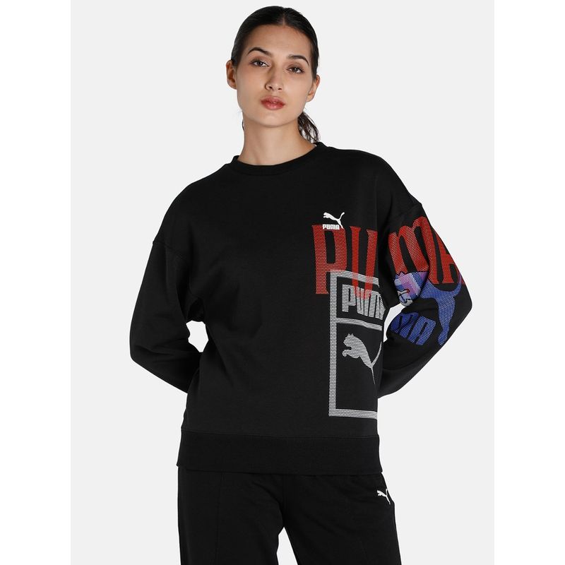 Puma Classics Gen Womens Black Sweatshirt (M)