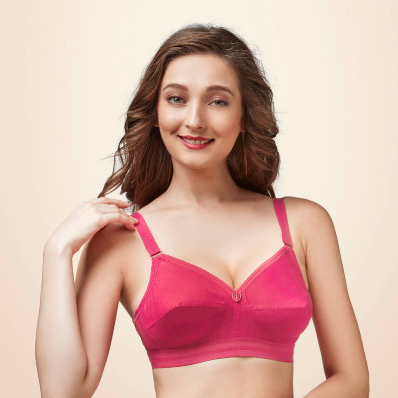Trylo Namrata Women's Cotton Non-wired Soft Full Cup Bra - Coral (36C)