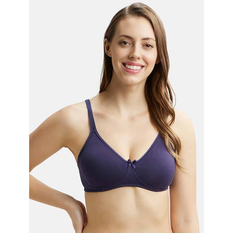 Jockey 1722 Wirefree Non Padded Cotton Elastane Everyday Bra - Classic Navy (34B)