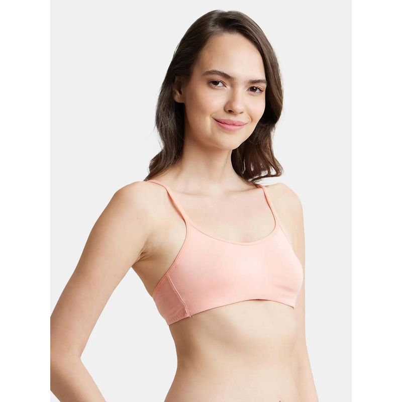 Jockey SS12 Wirefree Non Padded Cotton Elastane Full Coverage Beginners Bra - C Peach (34B)