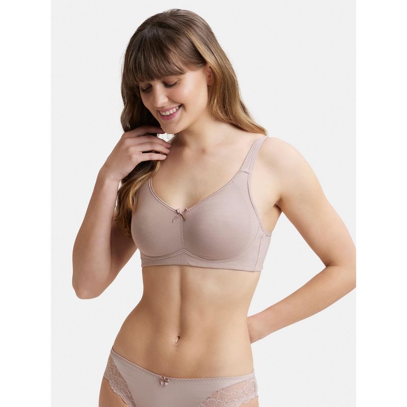 Jockey FE41 Wirefree Non Padded Cotton Elastane Full Coverage Everyday Bra - Mocha (34C)