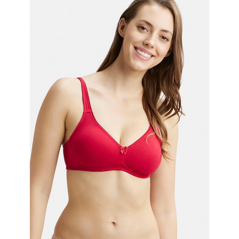 Jockey 1250 Wirefree Non Padded Cotton Elastane Everyday Bra - Red Love (36C)